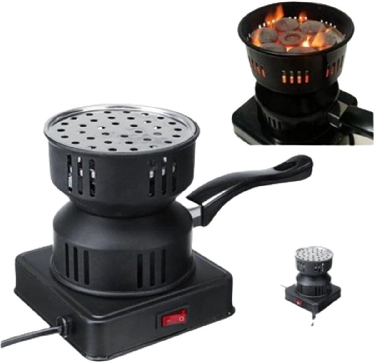 Borvat®| Kolenbrander - Elektrische kolenbrander - Kolenstarter - Kolenaansteker - BBQ-starter - Campingkooktoestel - 650W